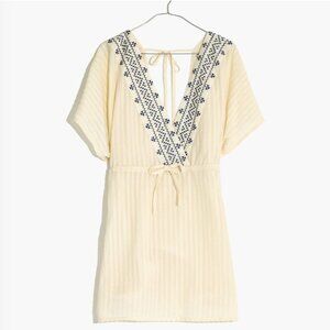 Madewell Embroidered Tie Back Cover-Up Dress
